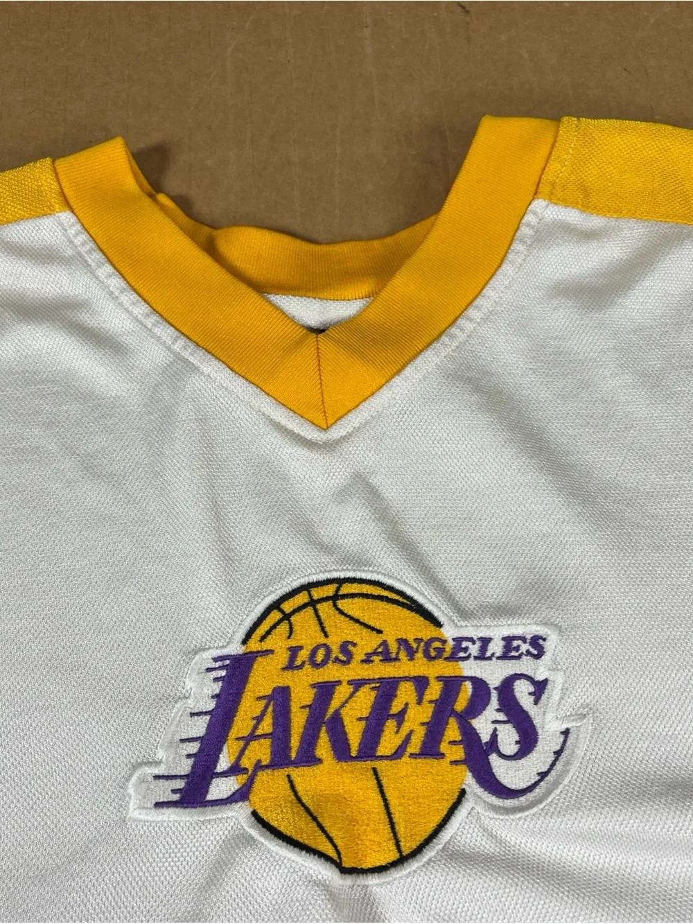 VTG Mens Nike Team LA Lakers Warmup Shooting Shirt Jersey 2003 White NBA Sz XL